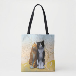 Bolsa Tote Um casal de gatos: o amor está no ar?