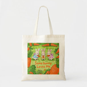 Bolsa Tote Um coelho da Páscoa me ama