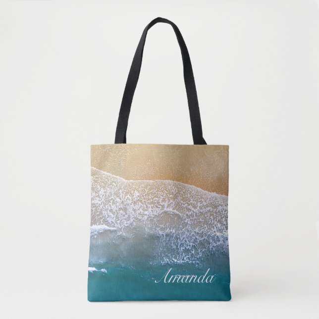 Bolsa Tote Um com a Praia (Frente)