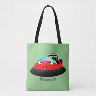 Bolsa Tote Um desenho animado de hovercraft, vermelho e bonit
