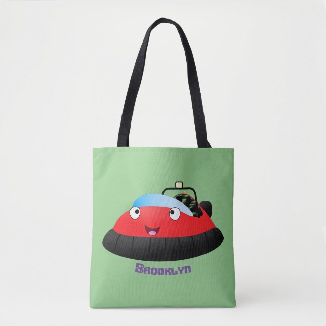 Bolsa Tote Um desenho animado de hovercraft, vermelho e bonit (Frente)