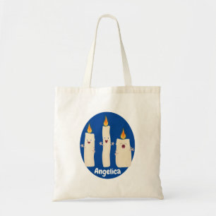 Bolsa Tote Um desenho animado de três velas