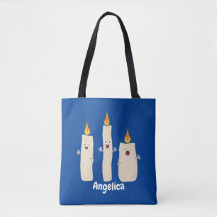 Bolsa Tote Um desenho animado de três velas