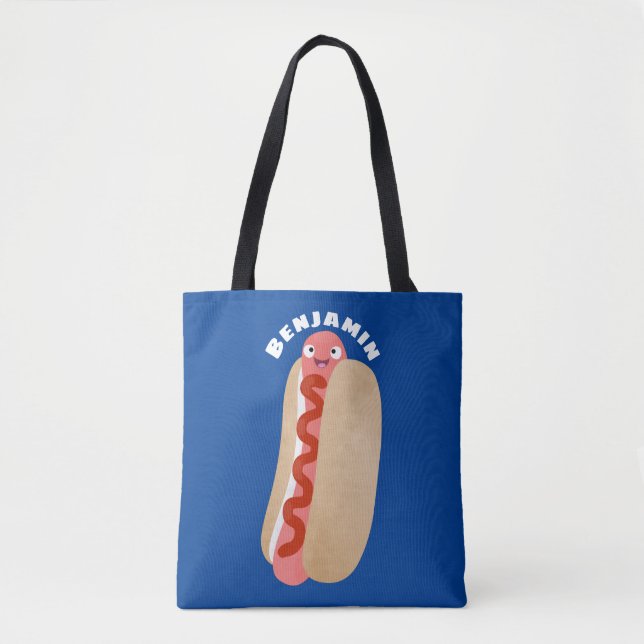 Bolsa Tote Um desenho animado e engraçado de Weiner (Frente)