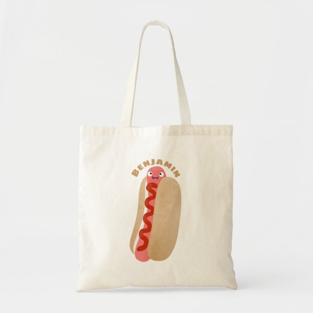 Bolsa Tote Um desenho animado e engraçado de Weiner (Frente)