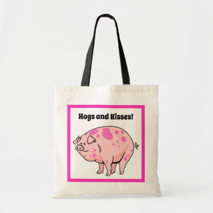 Bolsa Tote Um desenho animado para porcos e beija-flores
