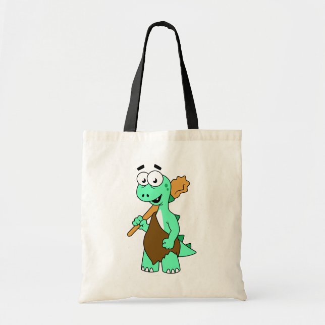 Bolsa Tote Um desenho animado Tyrannosaurus Rex Caveman. (Frente)