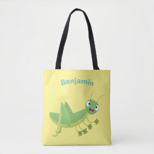 Bolsa Tote Um desenho animado verde-giro