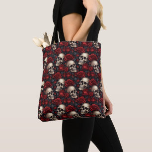 Bolsa Tote Um desenho da série A Skull and Roses 10