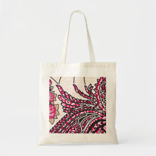 Bolsa Tote Um desenho decorativo paisley com vermelho vibrant