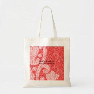 Bolsa Tote Um design ornamentado paisley com vermelho e bl ri