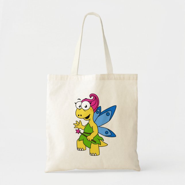 Bolsa Tote Um Dinossauro Fairysaur De Cartoon. (Frente)