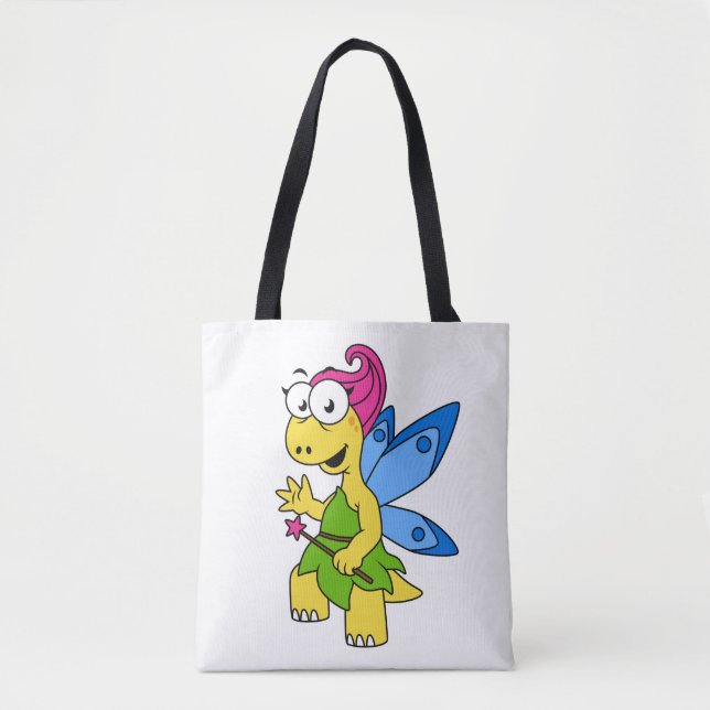 Bolsa Tote Um Dinossauro Fairysaur De Cartoon. (Frente)