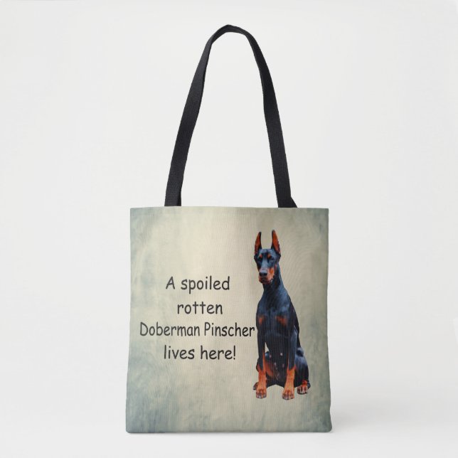 Bolsa Tote Um Doberman Rotten Morando Aqui (Frente)