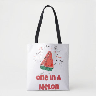Bolsa Tote Um em um melão - Diversão da Melancia de Verão