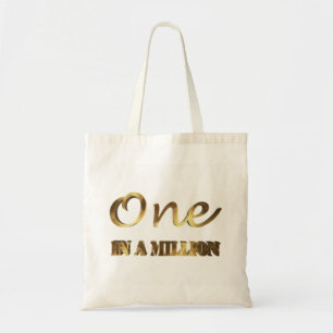 Bolsa Tote Um em um milhão de Elegantes Dourados Tipografia