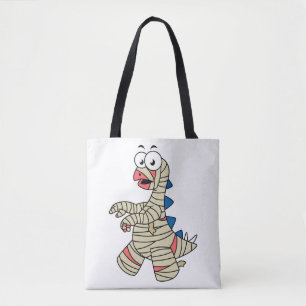Bolsa Tote Um Estegossauro De Cartoon Vestiu Como Uma Mamã.