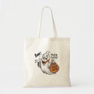 Bolsa Tote Um fantasma assustador com um sorriso pateta