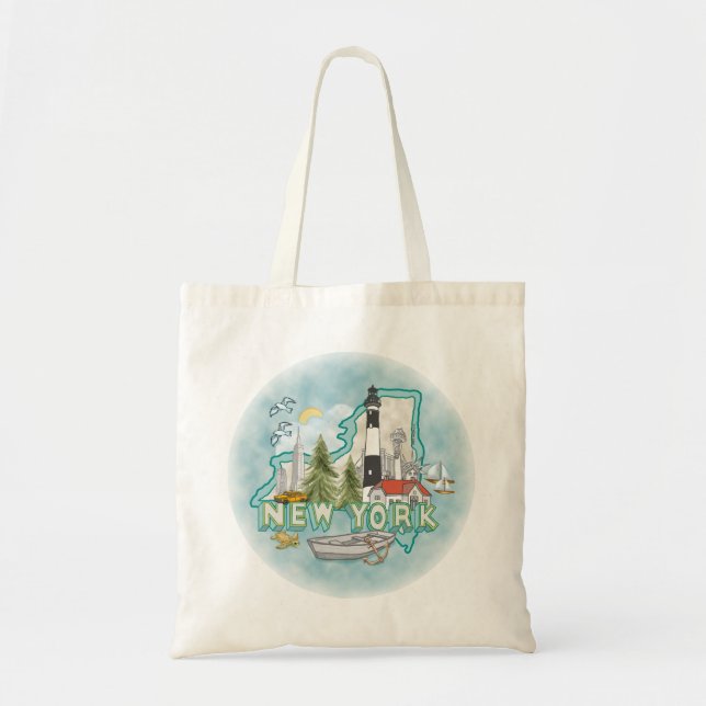 Bolsa Tote Um Farol de Nova York (Frente)