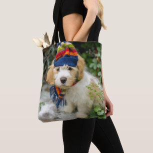 Bolsa Tote Um filhote de cachorro doce de Cavachon em um