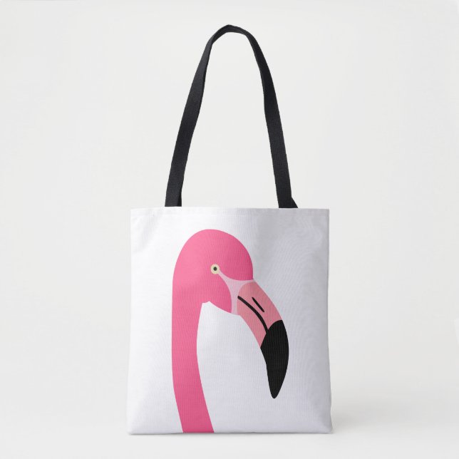Bolsa Tote Um flamingo rosa fofo isolado (Frente)