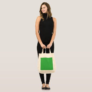 Bolsa Tote um fundo verde com borda branca