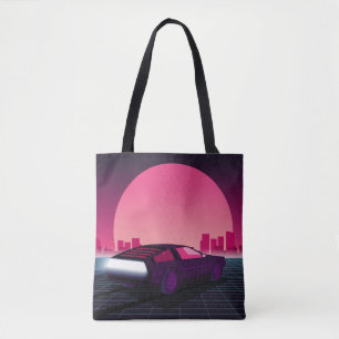Bolsa Tote Um futuro retrô. fundo de ficção científica estilo