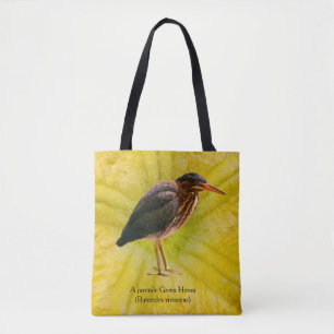 Bolsa Tote Um Garça-verde jovem (Butorides virescens)