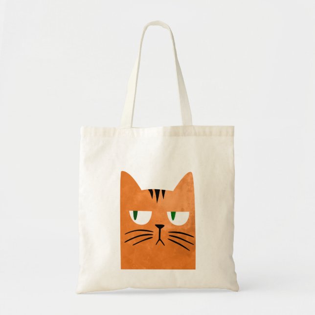 Bolsa Tote Um gato alaranjado com uma atitude (Frente)