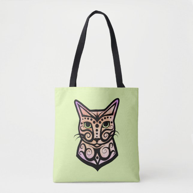 Bolsa Tote Um gato colorido #1 (Frente)