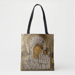 Bolsa Tote Um ícone que mostra o Virgin de Kazan