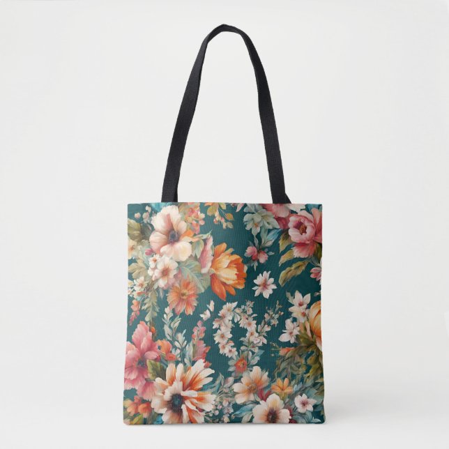 Bolsa Tote Um Incrível Floral de Verão como Pintura (Frente)