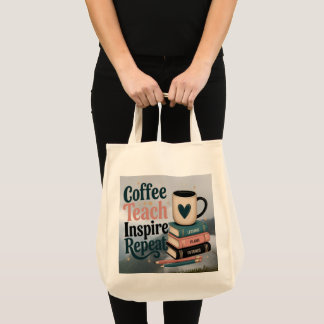 Bolsa Tote Um latte matinal inspira otimismo nos professores.