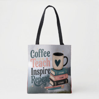 Bolsa Tote Um latte matinal inspira otimismo nos professores.