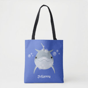 Bolsa Tote Um lindo desenho animado de golfinho kawaii