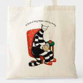 Bolsa Tote Um Livro Por Dia Mantém a Realidade Longe - Gato L