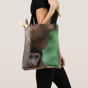 Bolsa Tote Um Macaque e do bebê são mãe