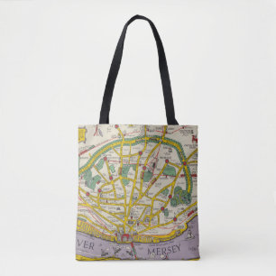 Bolsa Tote Um mapa de Merseyside, Liverpool