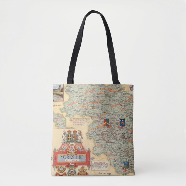 Bolsa Tote Um mapa de Yorkshire: Equitação ocidental (Frente)