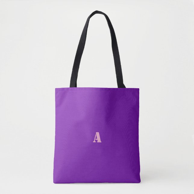 Bolsa Tote Um Monograma Roxo (Frente)