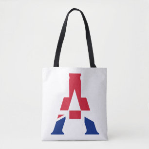 Bolsa Tote Um Monograma sobreposto à bandeira de bandeira de