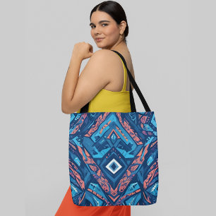 Bolsa Tote Um padrão abstrato sem soldadura com formas geomét