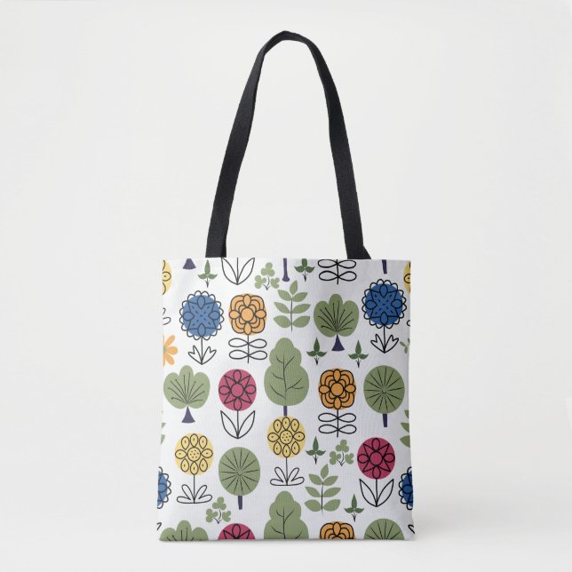 Bolsa Tote Um padrão bonitinho, natureza no verão, abstrato  (Frente)