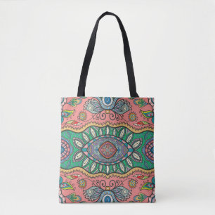Bolsa Tote Um padrão desenhado à mão abstrato sem costura.