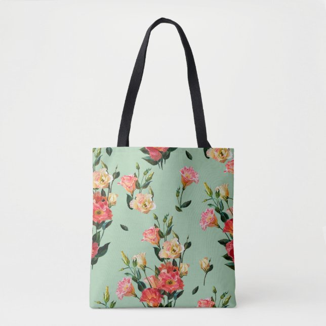 Bolsa Tote Um padrão floral constante no estilo vitoriano. Bo (Frente)