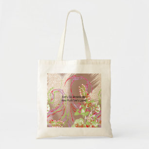 Bolsa Tote Um padrão floral decorativo caracterizado por vívi