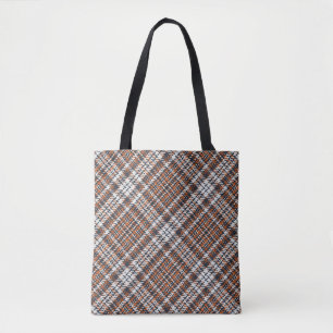 Bolsa Tote Um padrão inconstante de xadrez de tartan escocês.