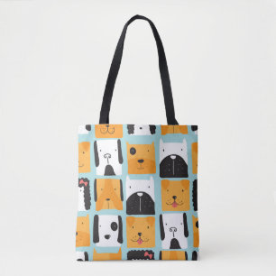 Bolsa Tote Um padrão perfeito com cães bonitos.