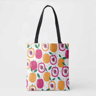 Bolsa Tote Um padrão perfeito com frutas. Carimbo texturizad