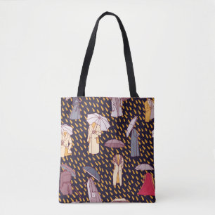 Bolsa Tote Um padrão perfeito com tempo chuvoso. Peão invisív